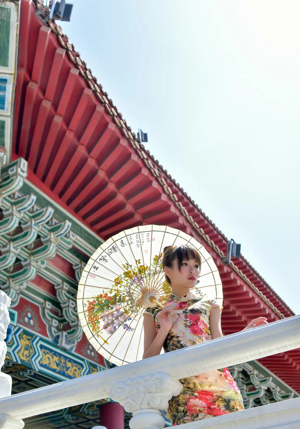 [Mzsock] NO.189 Miao Wanyu floral short cheongsam with high heels and beautiful legs street photography#[68P]-9