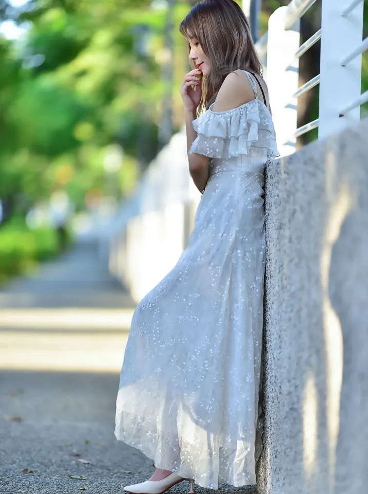 [Mzsock] NO.200 vivi Cao Yuanyuan suspender high-slit long skirt with high heels and beautiful legs street photography#[105P]-34